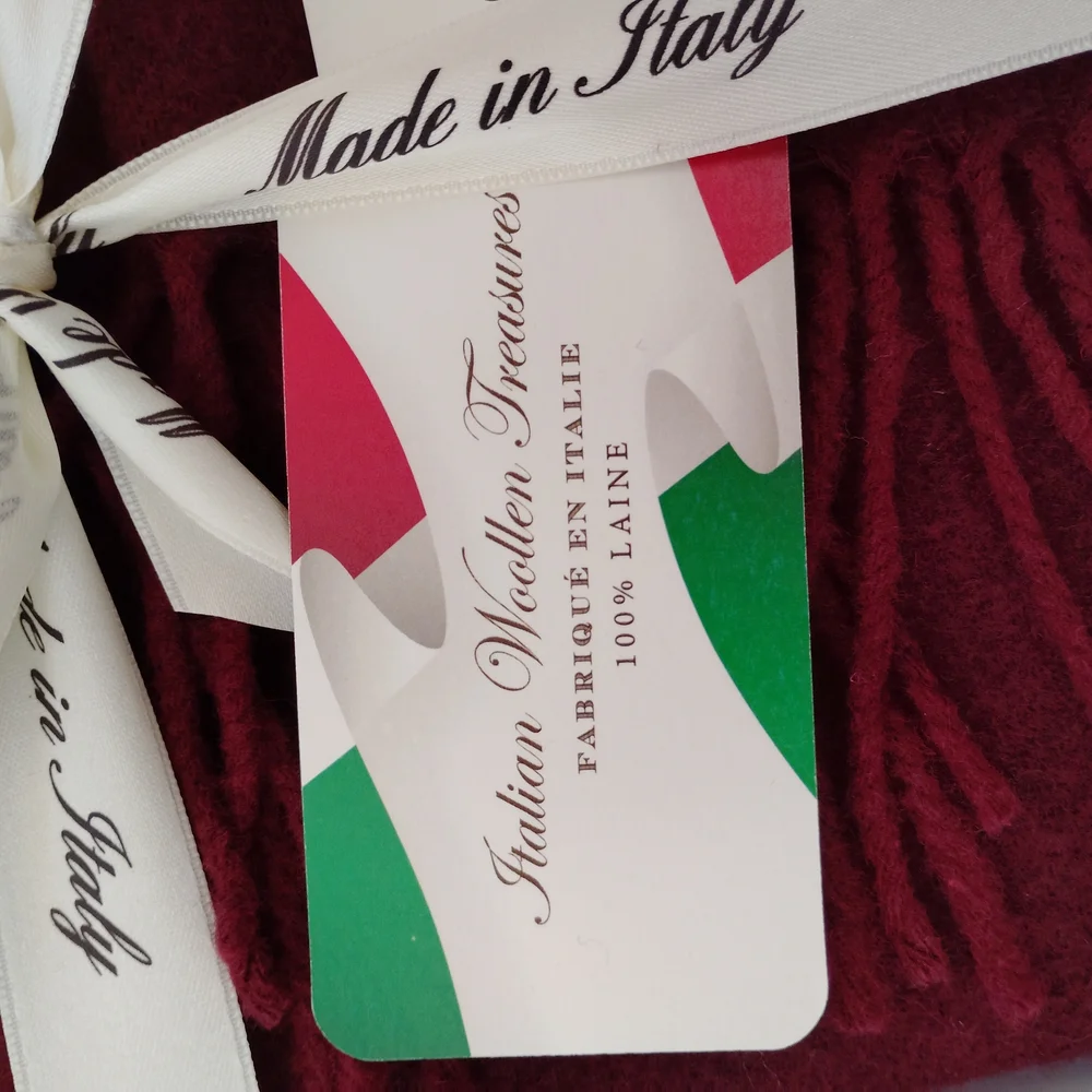 Made in Italy Burgundy Scarf